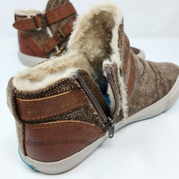 Blowfish Mojo-B SHR Faux Fur Lined Ankle Booties Sneakers, New, Fall Shoes - Picture 9 of 12